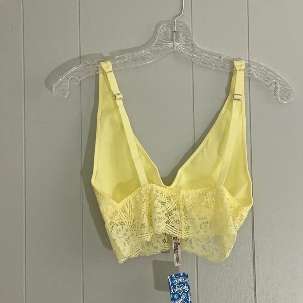 Free People Teegan Lace Trim Bralette Yellow Size Small NWT - Picture 5 of 6